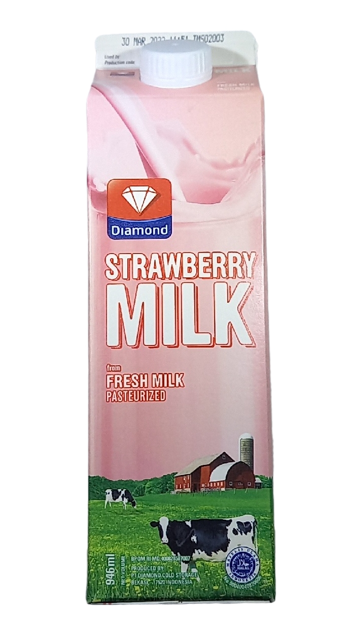 Promo Harga Diamond Fresh Milk Strawberry 946 ml - Tip Top
