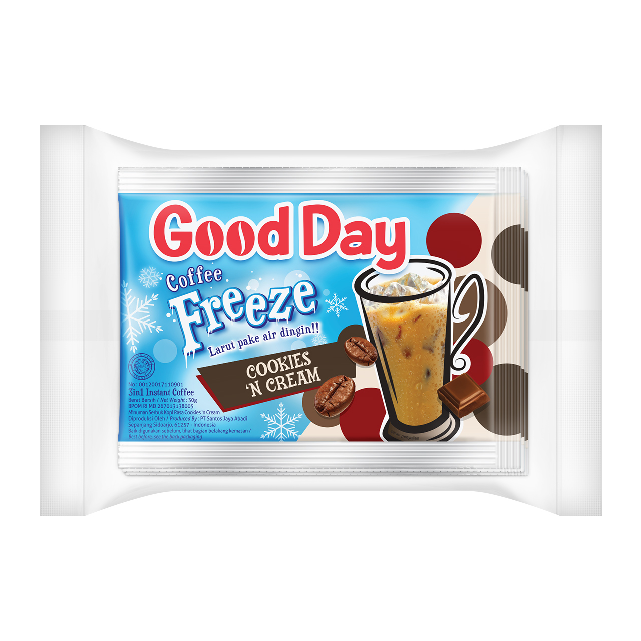 Promo Harga Good Day Coffee Freeze Cookies n Cream per 5 sachet 30 gr - Tip Top