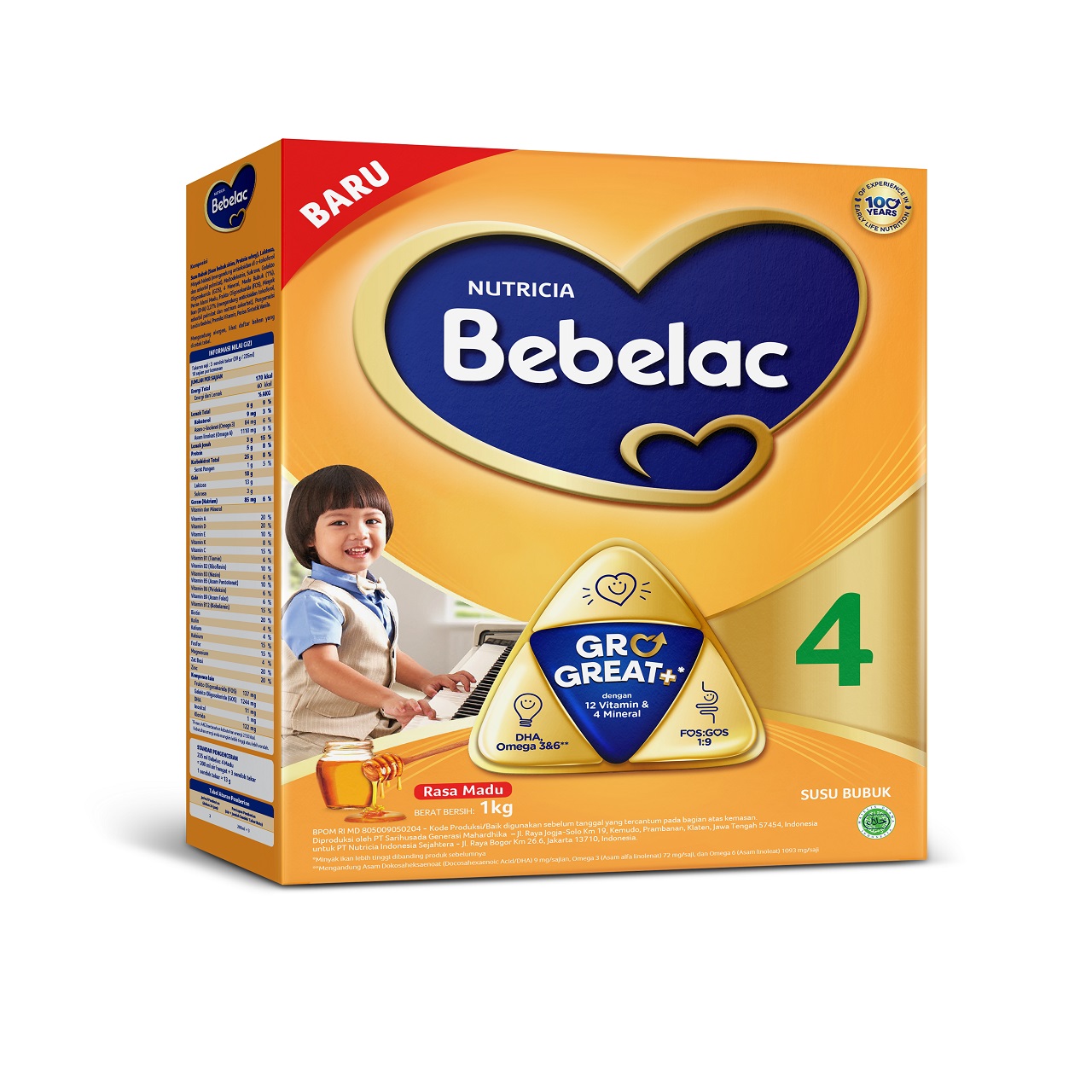 Promo Harga Bebelac 3 Susu Pertumbuhan Madu 1000 gr - Tip Top